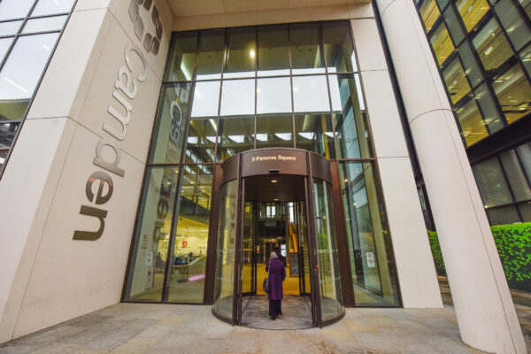 Photo of the main entrance to Camden's principal office.