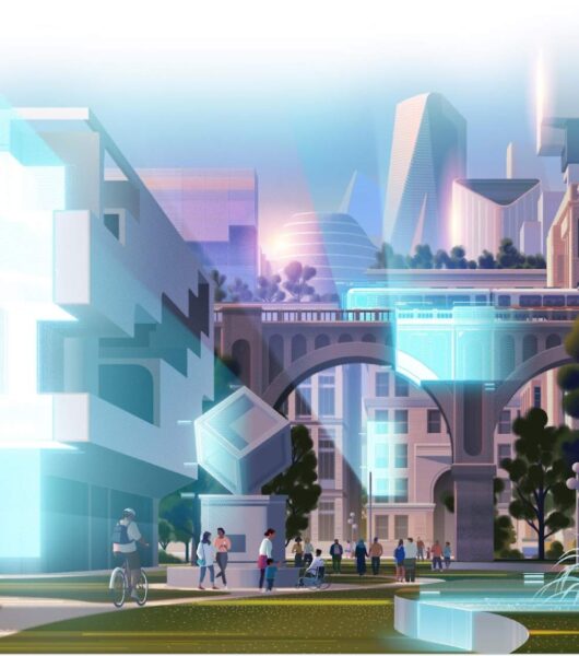 Abstract image of a futuristic city