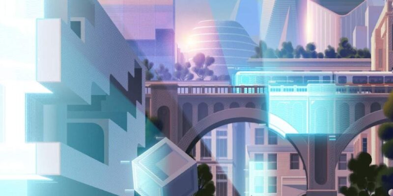 Abstract image of a futuristic city